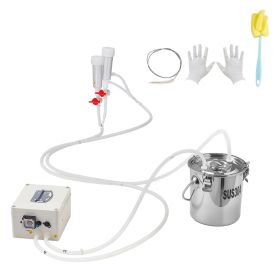 Goat Milking Machine, 0.8 Gal / 3 L Food-Grade Stainless Steel Bucket, with 5200 mAh Rechargeable Battery, 2 Teat Cups